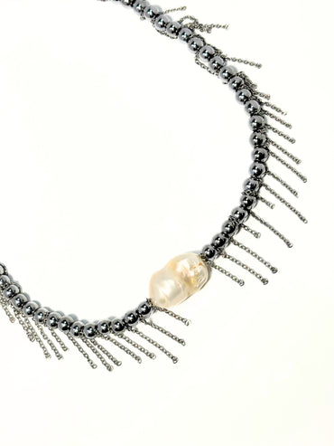 Collar Lluvia plateada