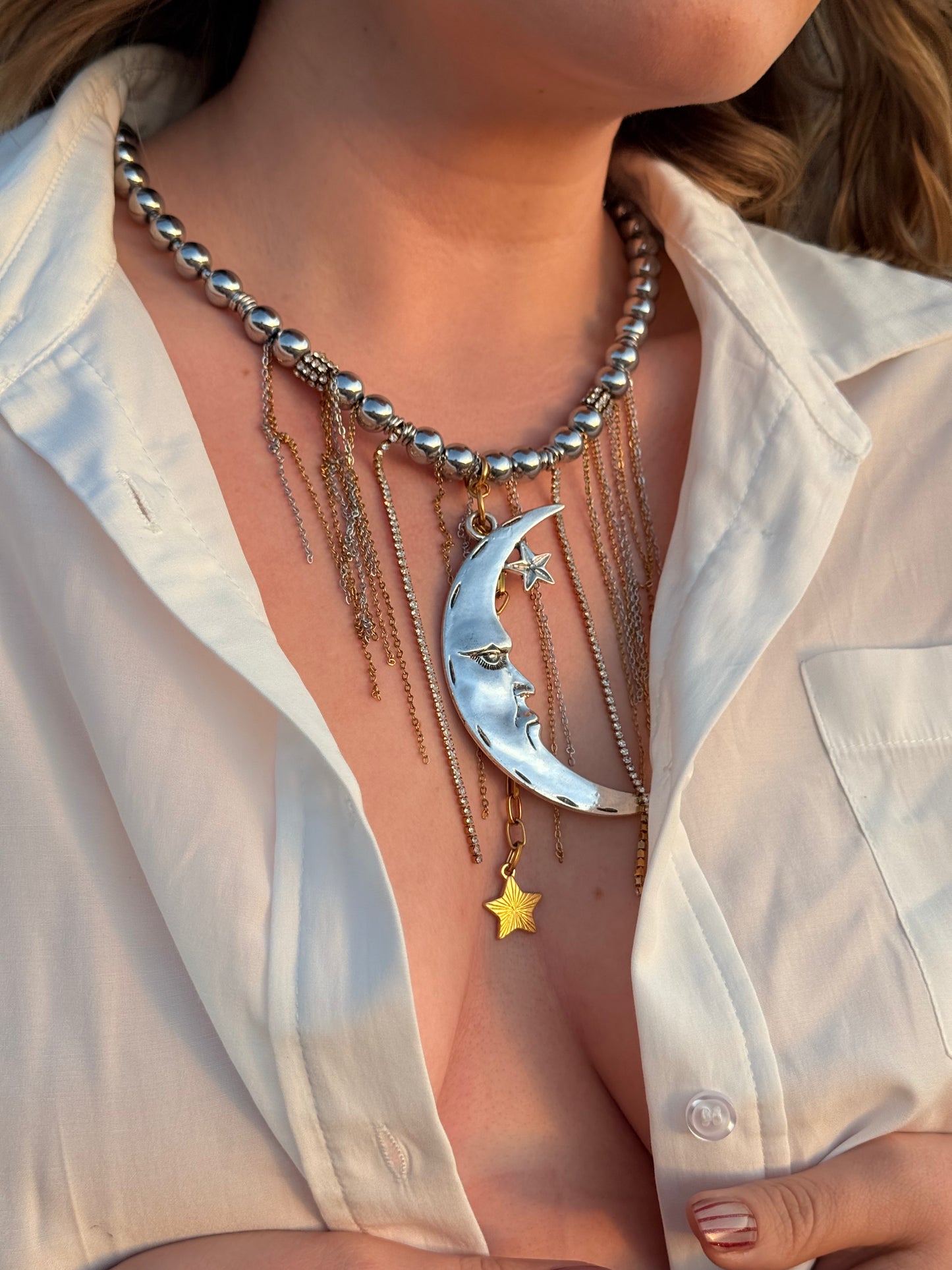 Collar Luna Plateada