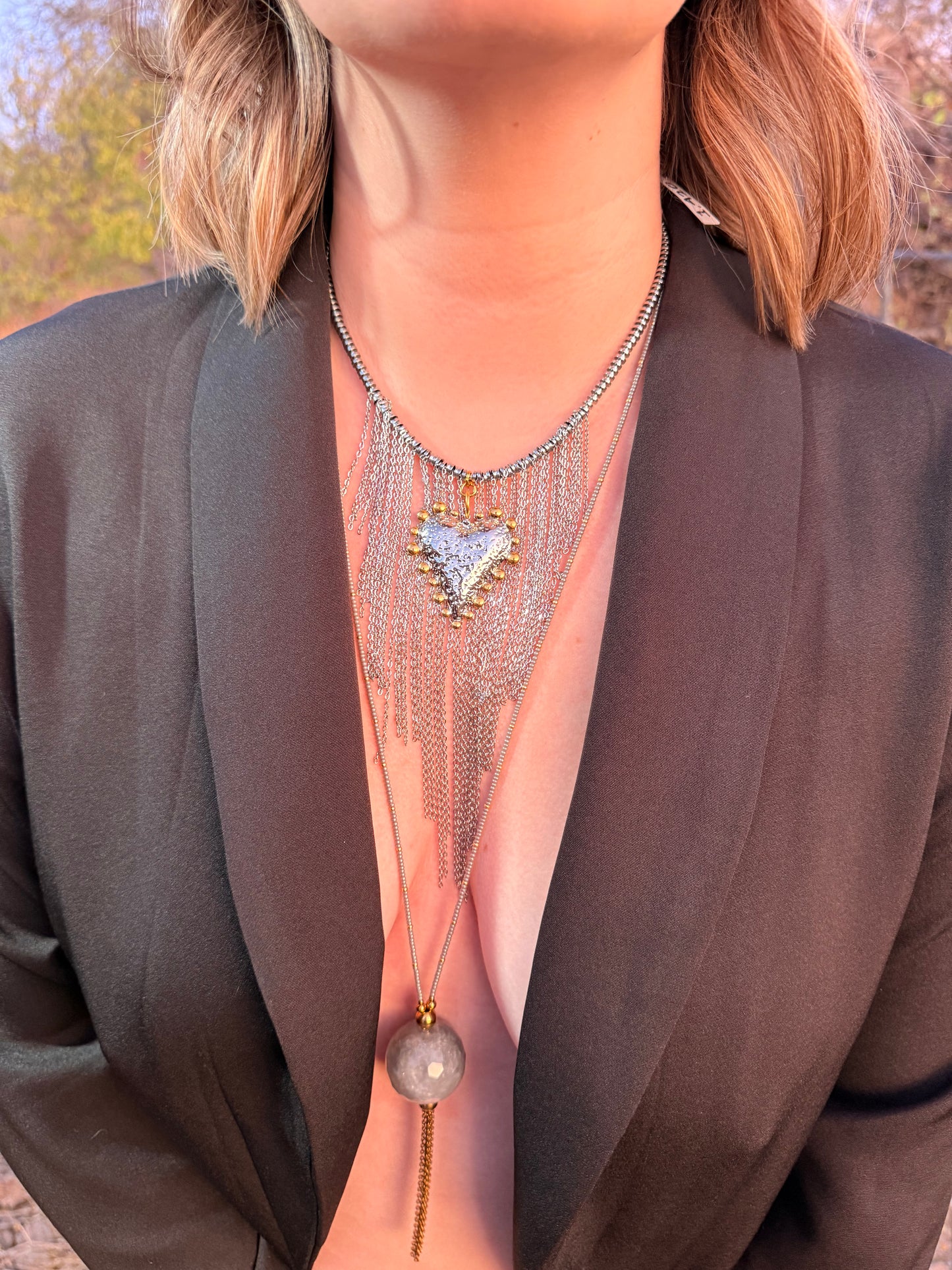 Collar Lluvia de corazón