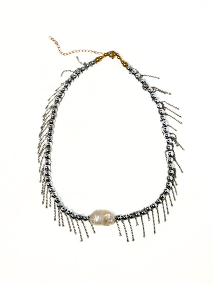 Collar Lluvia plateada